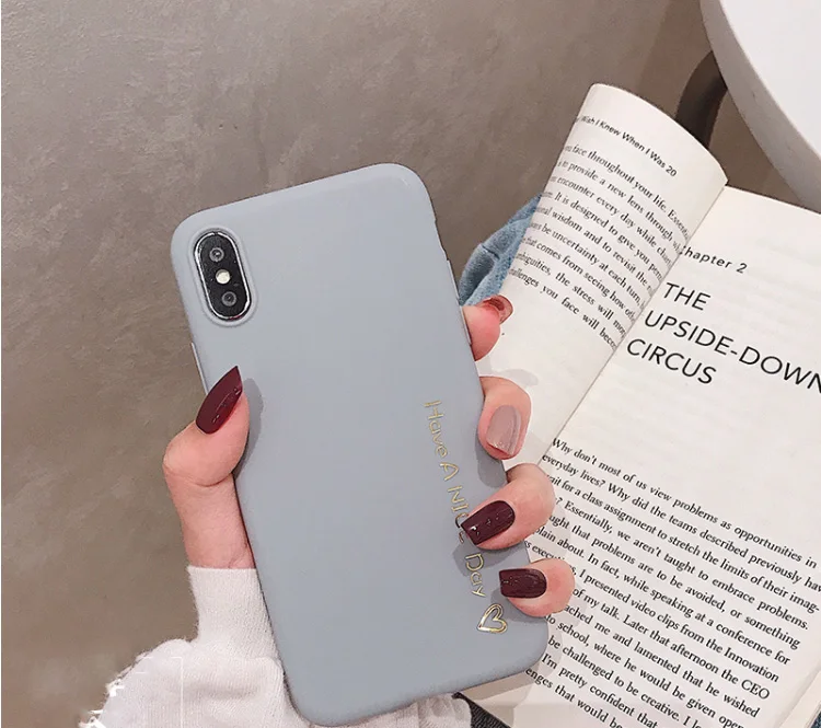 gray GlamPhone чехол Простой ветер письмо чехол для телефона для iPhone X 7 7Plus 6/6 S Plus 8 8Plus Мягкий чехол - Цвет: gray