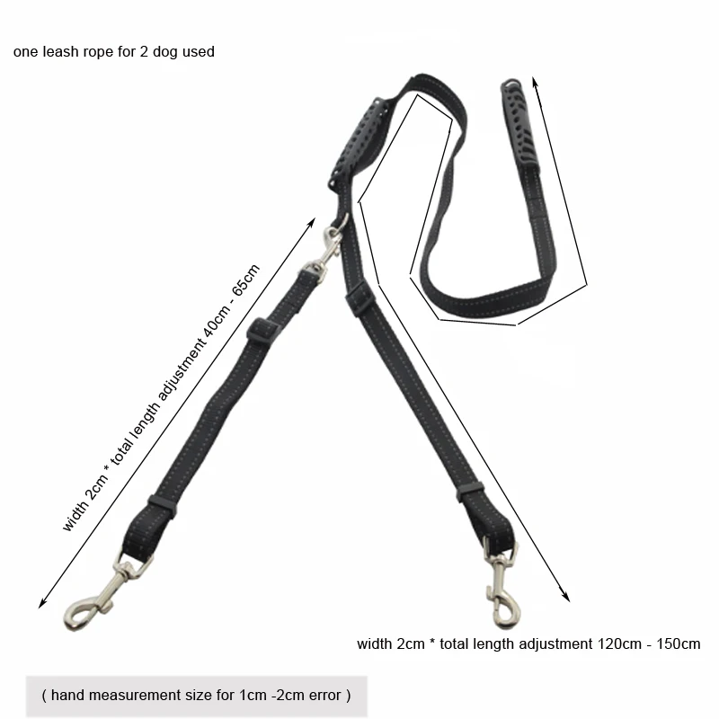 Собачий двойной поводок для двух собак 150 см Светоотражающий Поводок собаки с 2
