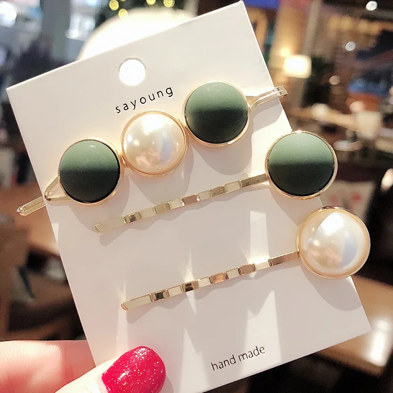 Ruoshui Scrub Pearl Hairpins Set for Woman Girls Metal Exquisite Hair Clips Hairgrip Femme Accessories Barrettes Headwear |