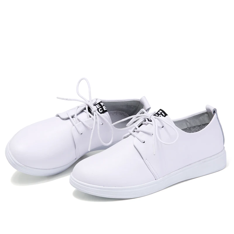 LEMAI/Новинка 2018 года кожаная женская обувь повседневная для женщин на плоской