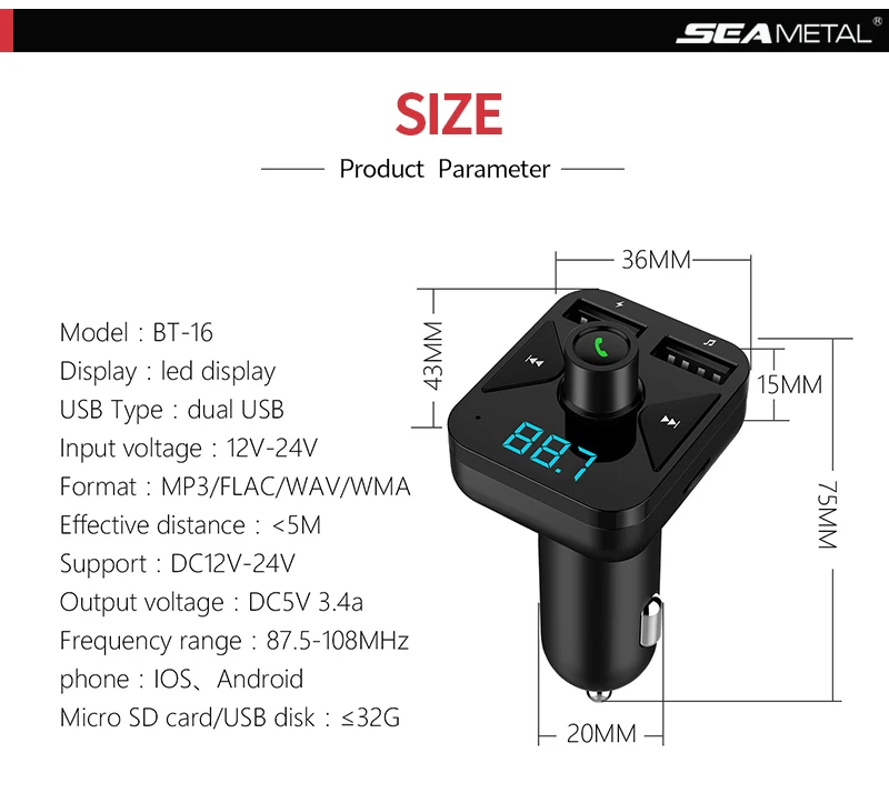 Автомобильный mp3 плеер USB Bluetooth FM передатчик прикуриватель телефон Handsfree Зарядное Устройство Радио комплект беспроводной двойной авто аксессуары