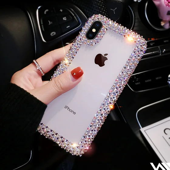 Роскошный модный мягкий чехол из ТПУ со стразами для Iphone X XR XS Max 6 6S Plus 7 8 |