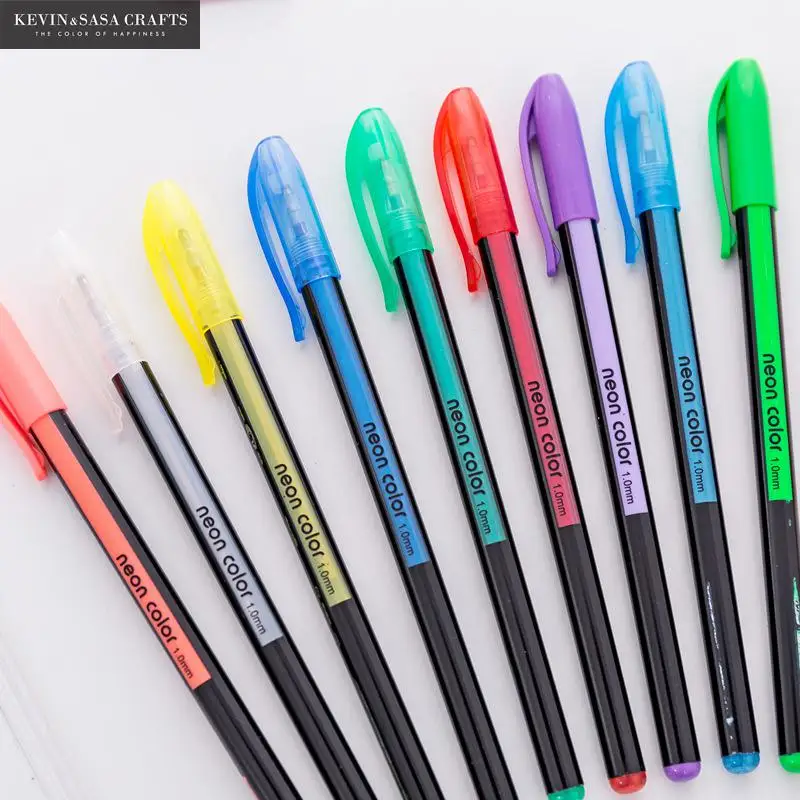Качественная блестящая неоновая гелевая ручка набор канцелярских