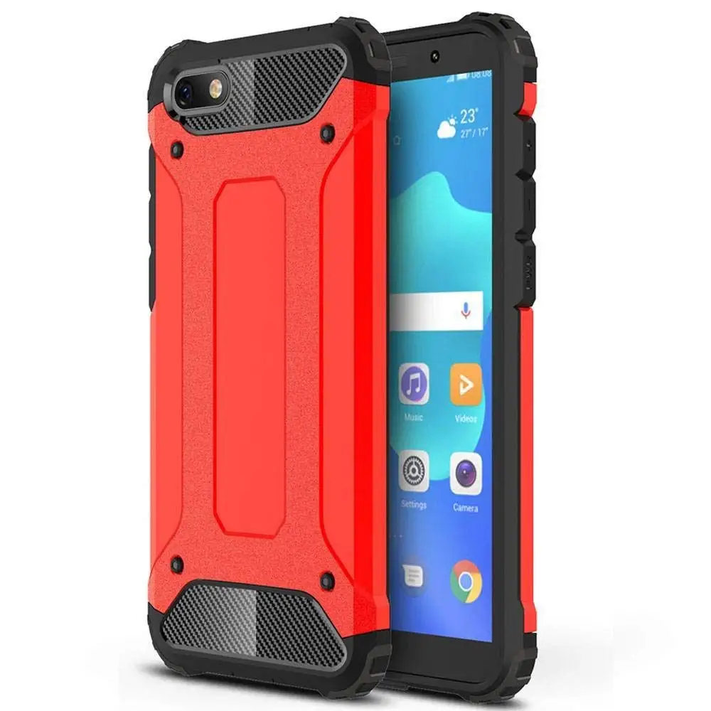 tank case red Гибридный жесткий чехол для huawei Honor 7A чехол Honor 7A DUA-L22 Силиконовый прочный бампер противоударный чехол для Honor 8A 8S 8X - Цвет: tank case red