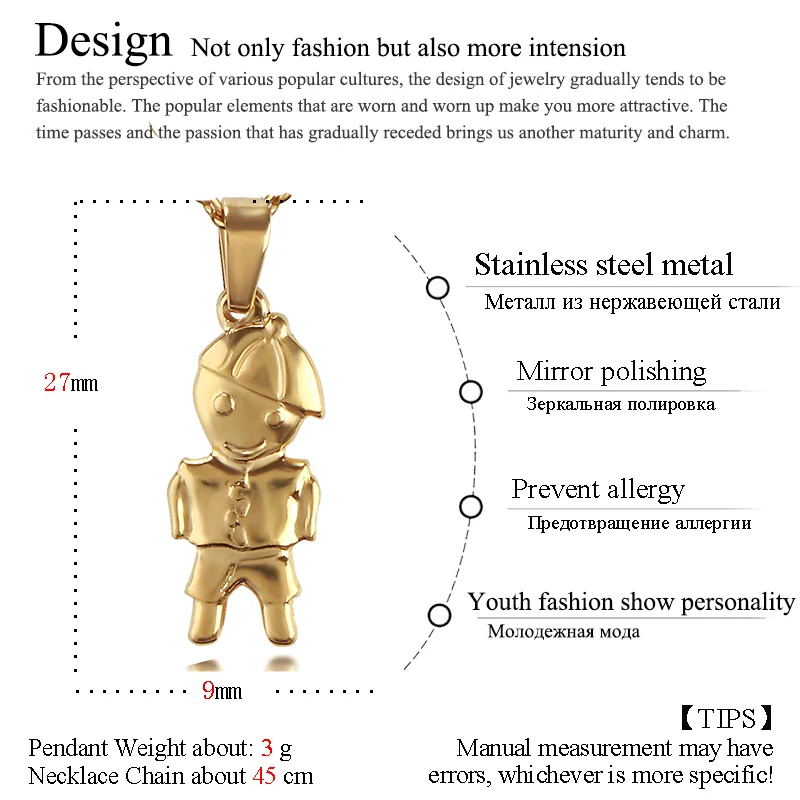 ZFVB Gold color Women Boys Pendant Necklaces Stainless Steel Cute Son Chokers Necklace Pendants Jewelry Bijoux Gift | Украшения и