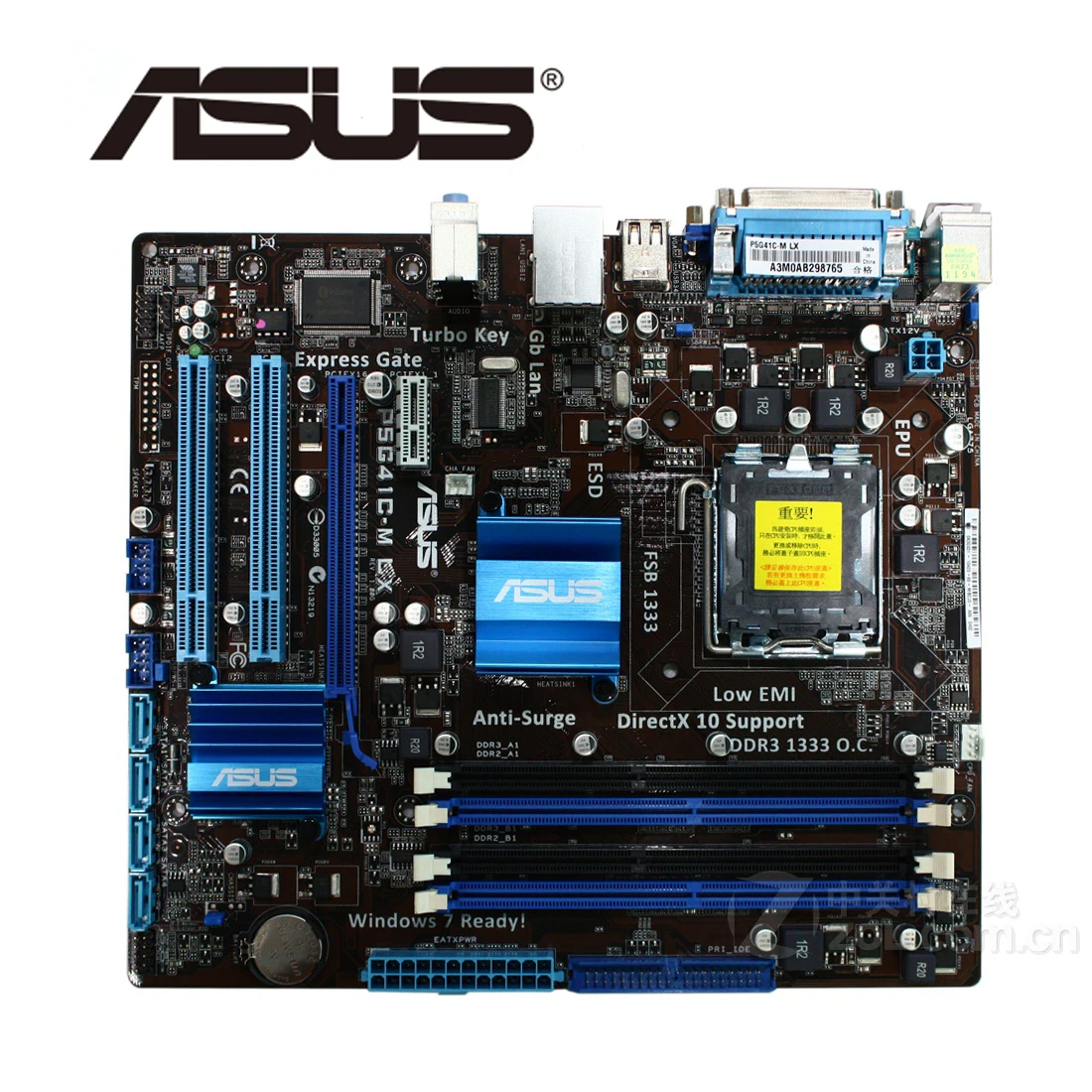 LGA 775 ASUS P5G41C-M LX Motherboard DDR2 DDR3 8GB For Intel G41 P5G41CM LX Desktop Mainboard uATX Systemboard SATA II VGA Used