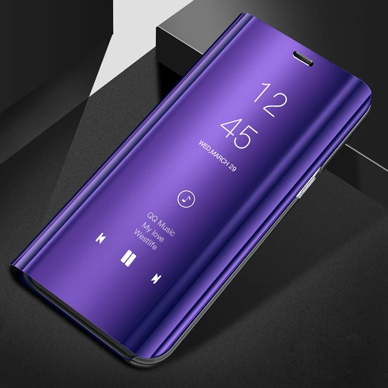 Умный откидной зеркальный чехол с подставкой для vivo X20 X21 Y85 Plus V9 NEX прозрачный из