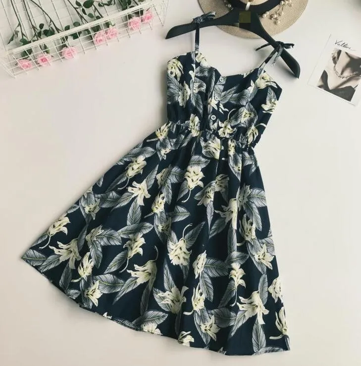 

Women's summer print A-line mini dress female high waist sexy off shouder chic beach dress TB1331