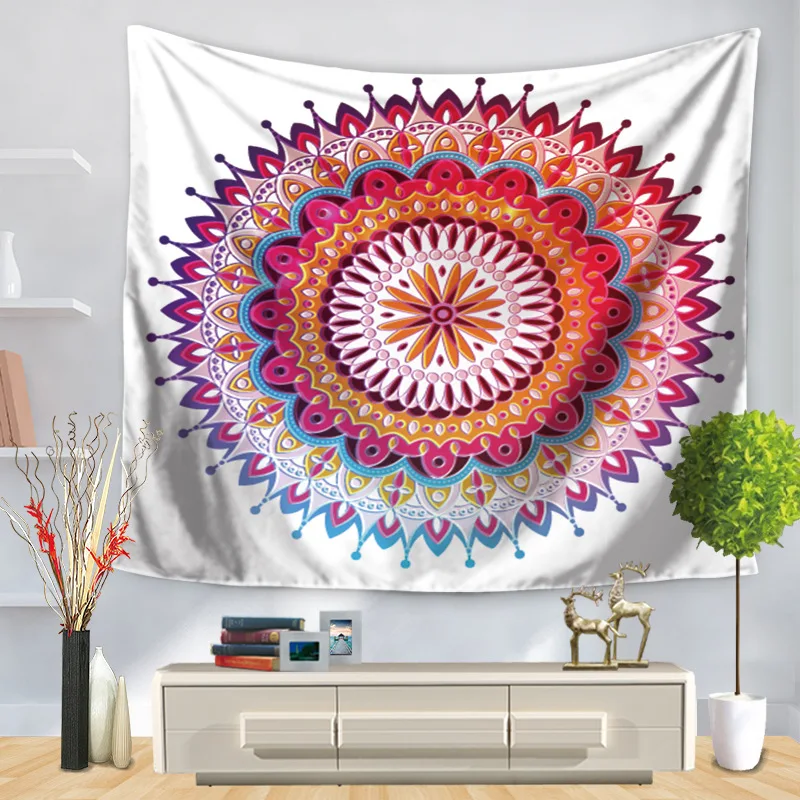 

Home Decorative Wall Hanging Carpet Tapestry Rectangle Bedspread Mandala Flower Color Geometric Pattern GT1203