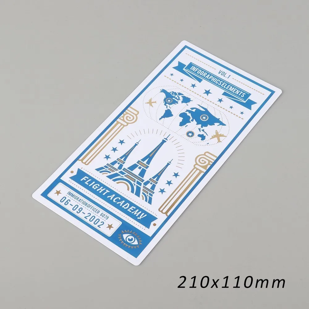 Standard 210x110mm Дорожный журнал PP письменная пластина штамп из золотой фольги коврик для письма из натуральной кожи блокнот аксессуары для планировщика милые канцелярские принадлежности - Цвет: Standard 210x110mm