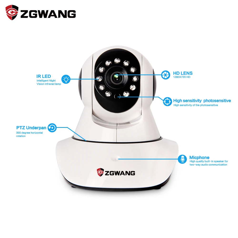ZGWANG домашняя охранная ip камера Wi Fi IR Cut ночное видение аудио запись Wifi 720 P CCTV