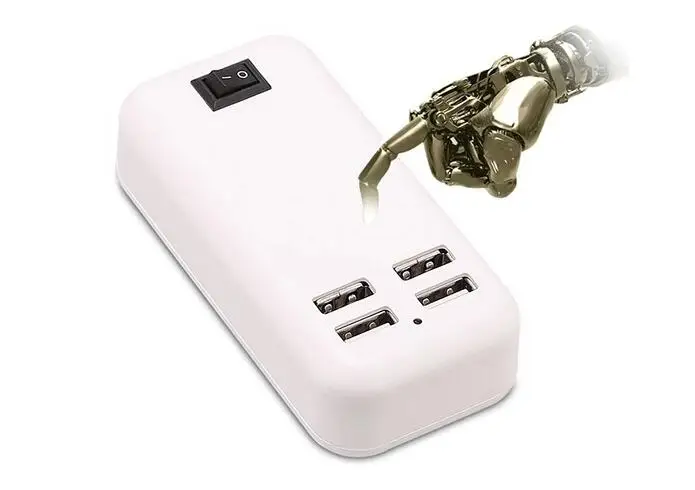 ЕС Plug Умный и Эффективный БЛОК Питания 15 Вт 4 USB Портов Desktop Зарядное Устройство HUB