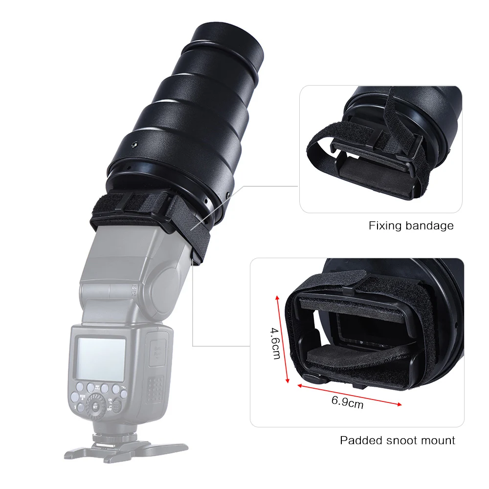 Andoer Conical Snoot Light Modifier w/50 градусов Сотовый цветной фильтр для Canon Nikon Neewer фотография