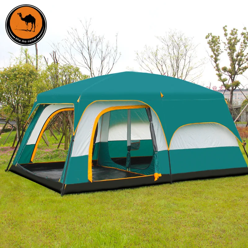 Kaufen Ultra 8-12 Person Doppel Schicht Hohe Qualität Einer Halle Zwei Schlafzimmer Super Starke Wasserdicht Winddicht Camping Zelt