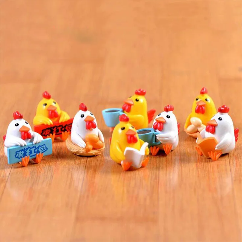 Miniature Chicks figurine Decor Mini Fairy Garden cartoon character figure statue Model anime Resin craft ornaments DW-S-098 | Дом и сад