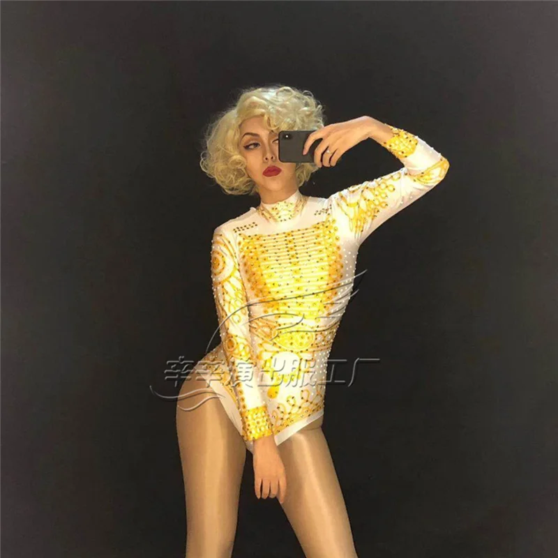 Новый модный костюм beyonce со стразами сексуальный блестящий комбинезон с
