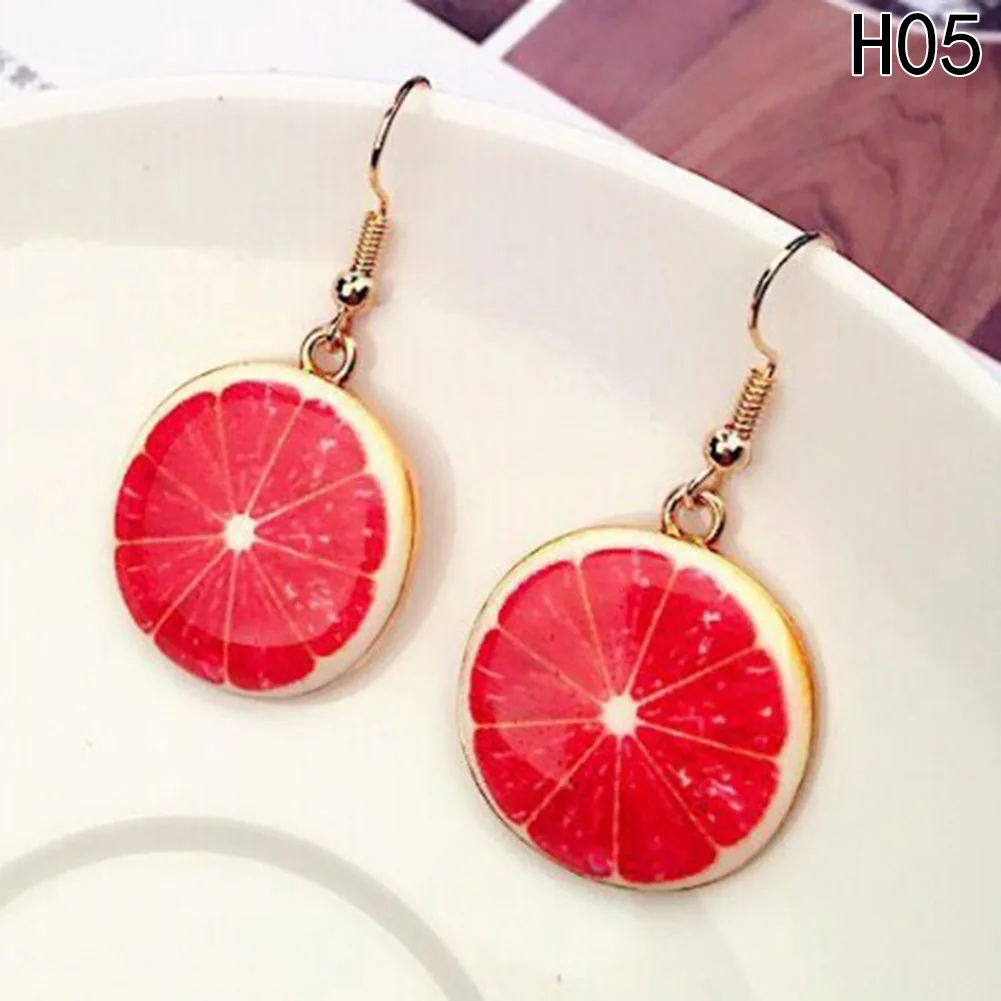 2017 милые разноцветные модные Мультяшные летние серьги в виде фруктов женские