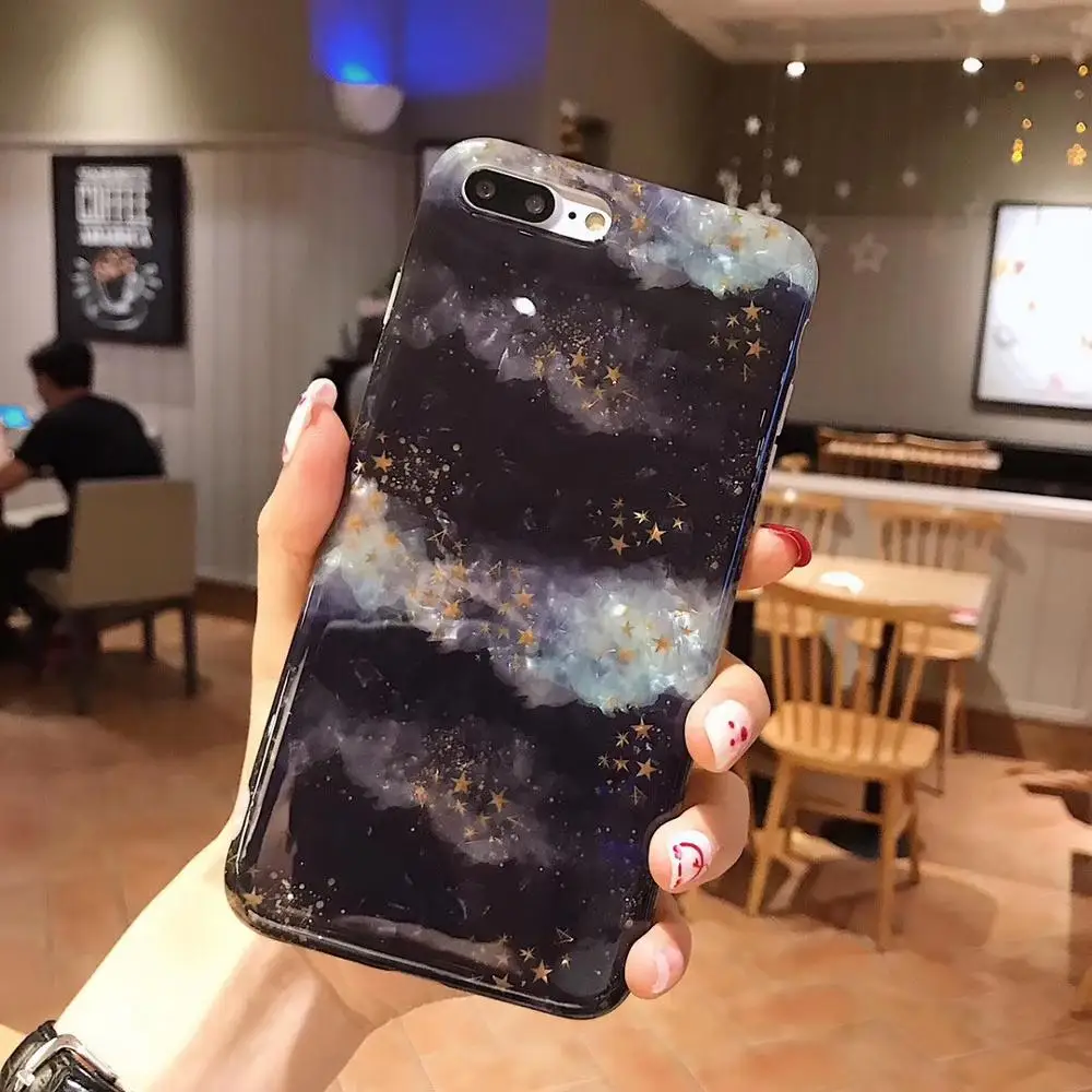 PEIPENG Luxury Phone Case For iphone 6 6S 7 8 Plus Star Shell Pattern Soft X XS MAX XR Silicone Coque Back Cover | Мобильные