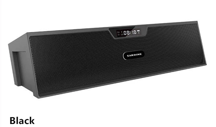 black SDY-019 настольная сигнализация беспроводной Bluetooth динамик FM радио 10 Вт портативный стерео сабвуфер HiFi динамик s SD карта Открытый плеер - Цвет: black