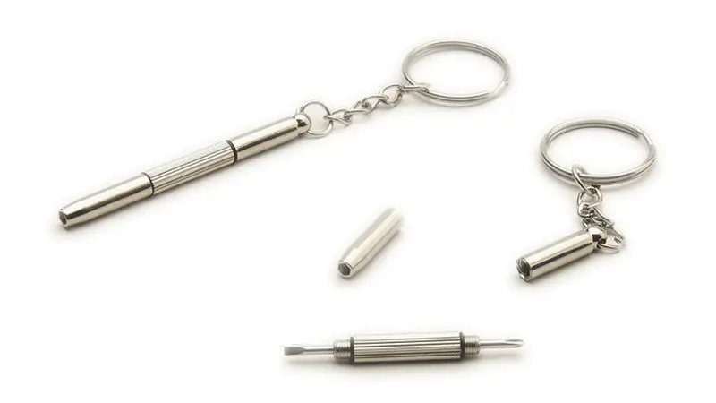 Fashion 3 in1 Eyeglass Screwdriver Hand Tools Eyeglass Screwdriver Sunglass Watch Repair Kit with Keychain Glasses Repair Tools