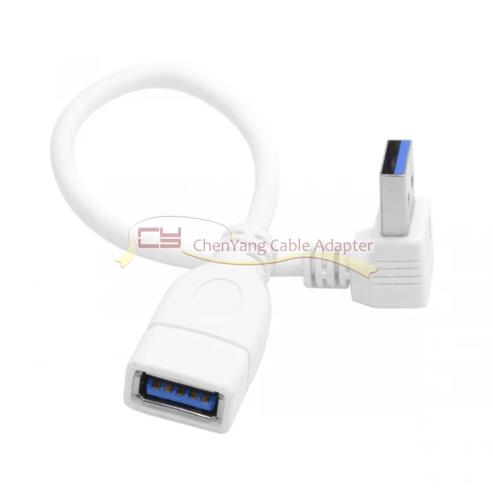 Chenyang белый Женский до 90 градусов прямоугольный USB 3,0 A мужской удлинитель 20 см