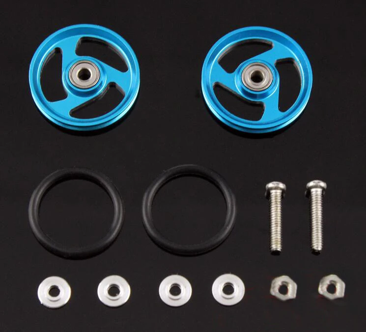 light blue 8 шт. 19 мм алюминиевая направляющая ролики с уплотнительным кольцом направляющие колеса запасные части для Tamiya Mini 4WD модель автомобиля - Цвет: light blue