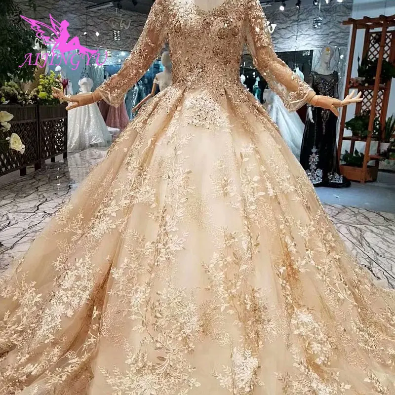 AIJINGYU Wedding Gown Designs Alibaba Gowns Hot Illusion Shiny Tule Best Sexy Top Vintage Bridal Dresses | Свадьбы и торжества