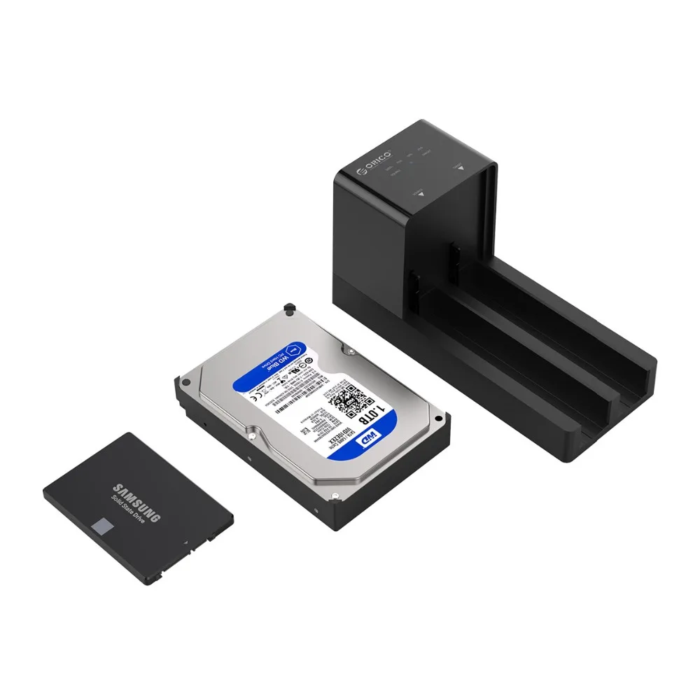 ORICO 2,5 3,5 SATA HDD корпус док-станция автономный клон супер скорость USB 3,0 жесткий диск поддержка 10 ТБ 2 Bay Черный 6528US3-C