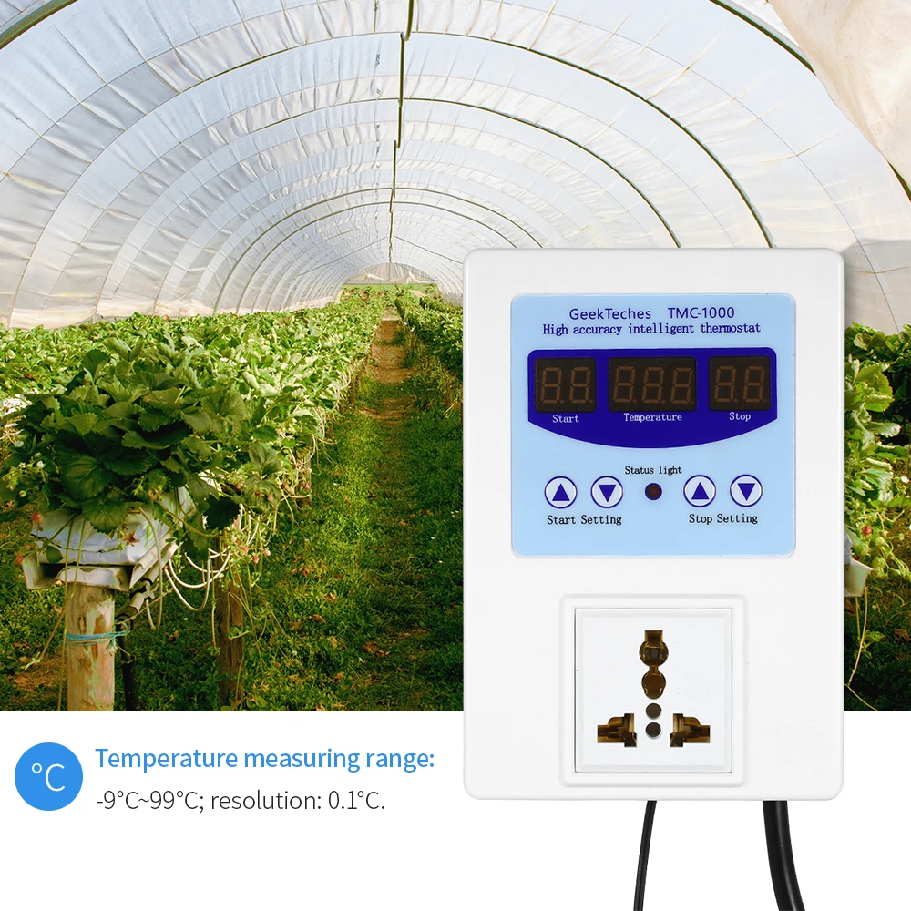 10A LED Digital thermometer Intelligent Pre-wired Temperature Controller temperature instruments Thermostat with Air Sensor | Инструменты