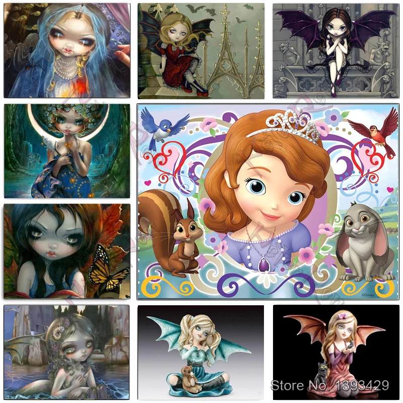 

Peter ren Diamond painting Cartoon girls Crystal Cross Stitch Mosaic Full rhinestones Diamond Embroidered Anime elf beauty Gifts