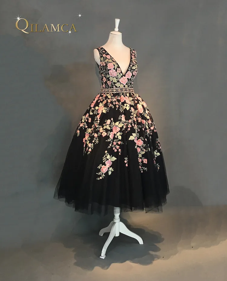 New Arrival Robe De Soiree A Line Lace Short Evening Dresses Sexy V Neck Prom 2018 Vestidos Party Gown | Свадьбы и торжества