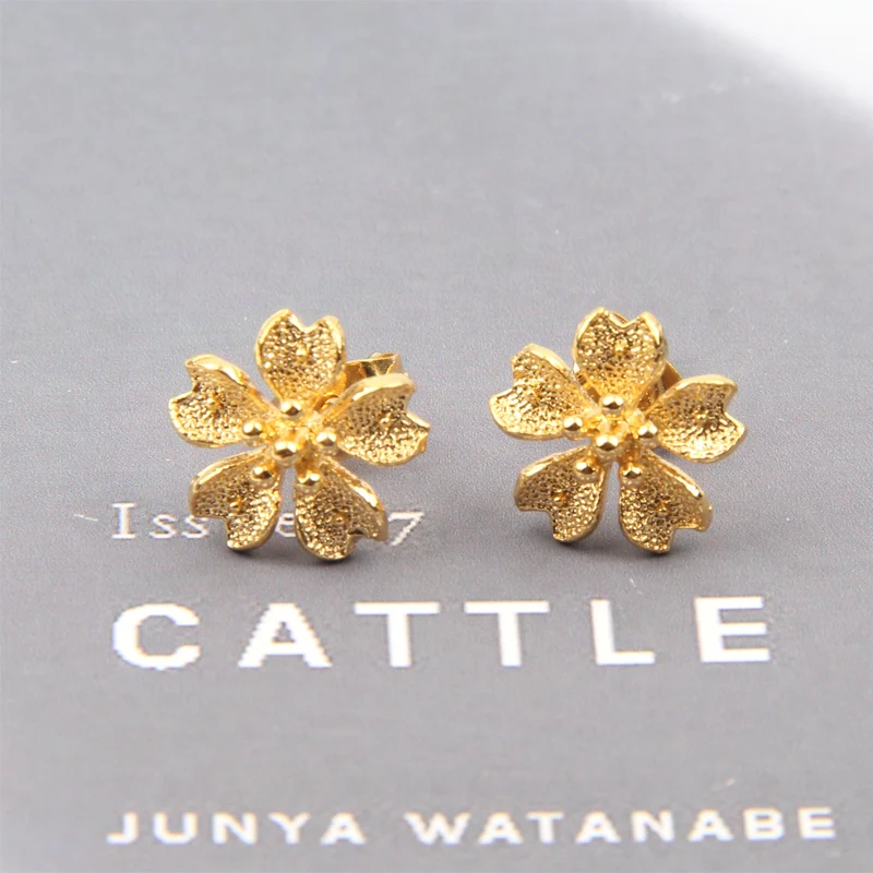 1Pair GoldPlated Fashion Flower Stud Earrings For Women wedding party Gift Ear Jewelry | Украшения и аксессуары