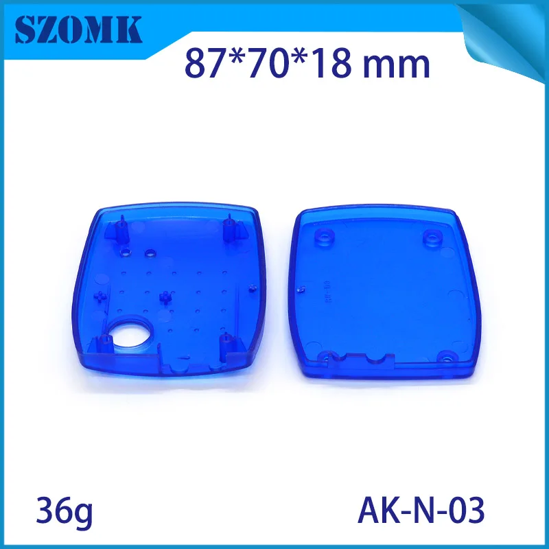 1 piece transparent blue plastic box for pcb housing electrical enclosure 87*70*18mm szomk diy electric project | Обустройство дома