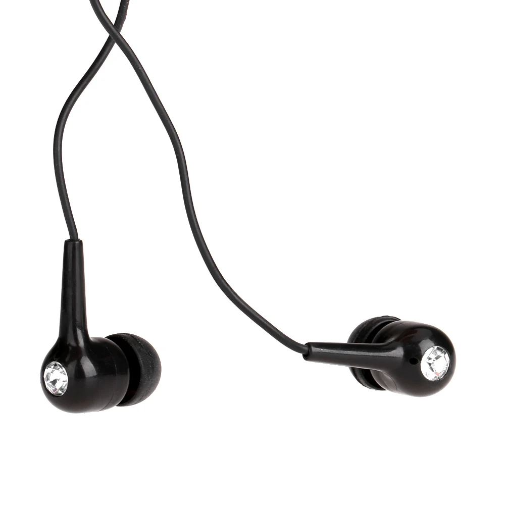 Наушники вкладыши с блестящим камнем гарнитура для прослушивания музыки