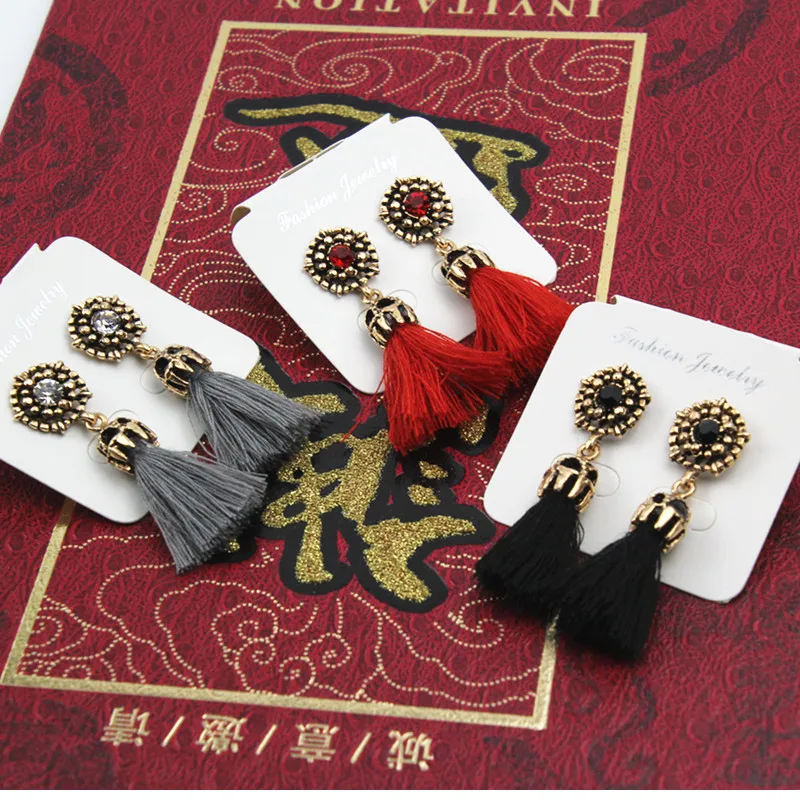 Серьги с кисточками модные ювелирные изделия 2017 женские серьги подвески в