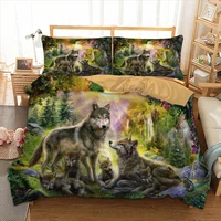 wolf family bedding set full queen king au super king uk double size animal duvet cover pillow cases hd print duvet cover