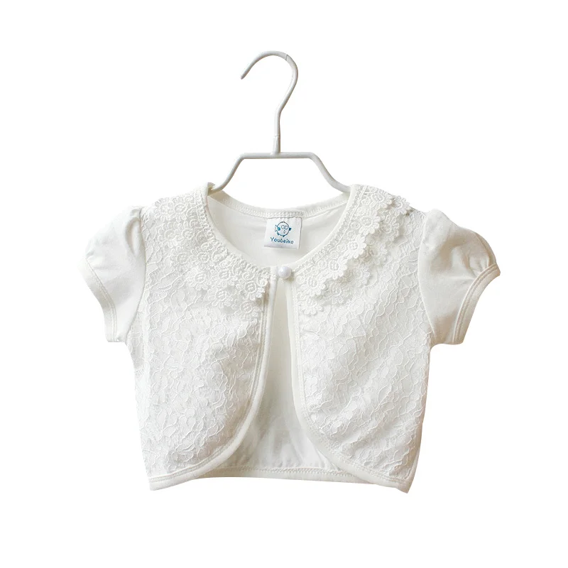 Lace Cute Girls Cardigan Long Sleeve Cotton Coat Spring Summer Kids Children Clothing Fashion 3-9T Clothes | Детская одежда и