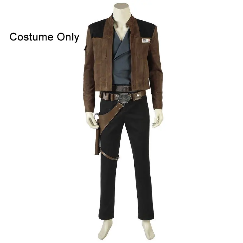 Costume Without Boot Хан сольный костюм фильм Solo A Star Wars Story Косплей наряд на карнавал одежда Хэллоуин куртка брюки ботинки ремень Взрослый мужской костюм - Цвет: Costume Without Boot