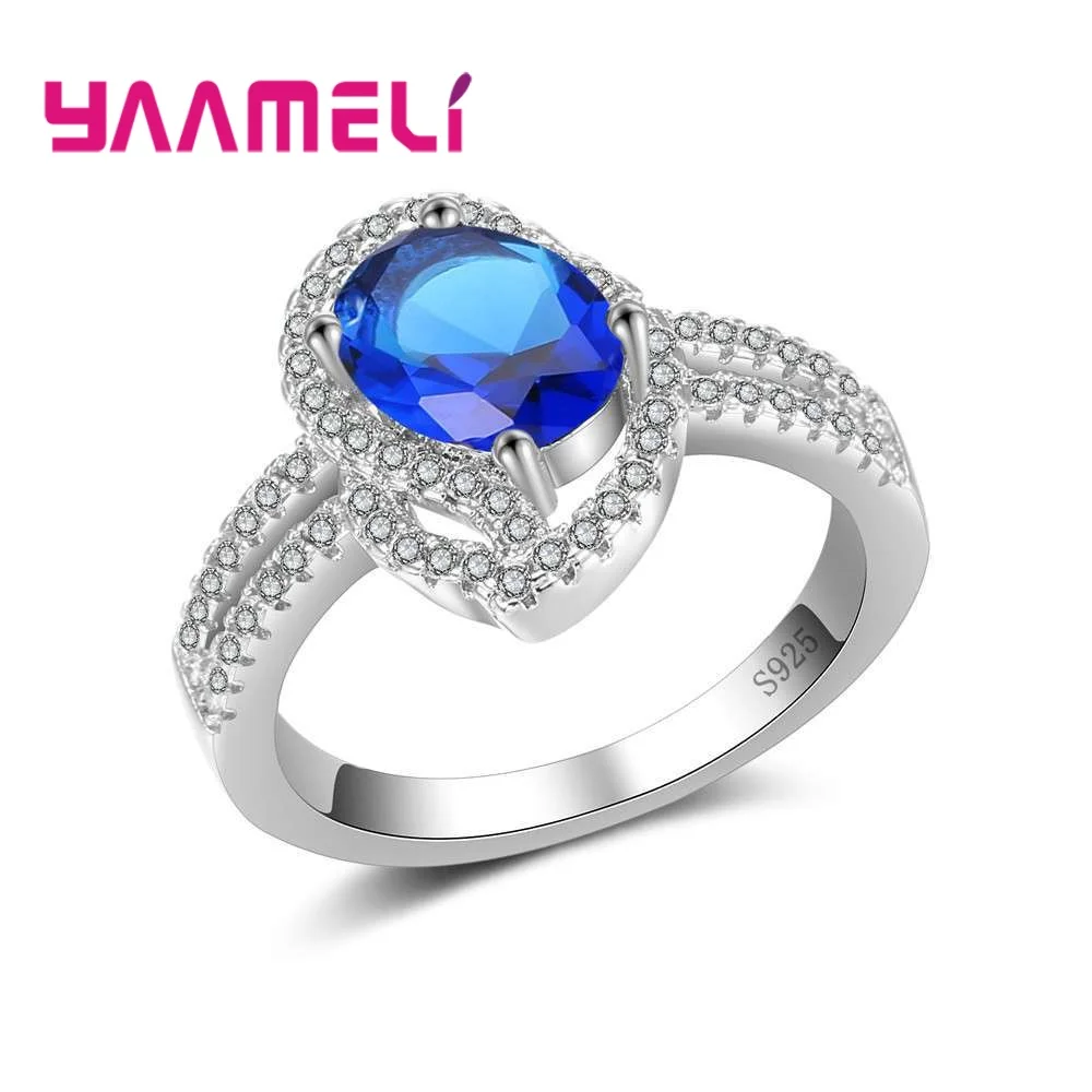 

Original Pave Setting Crystal Cubic Zirconia Finger Rings Fine 925 Sterling Silver For Women Girls Jewelry Present