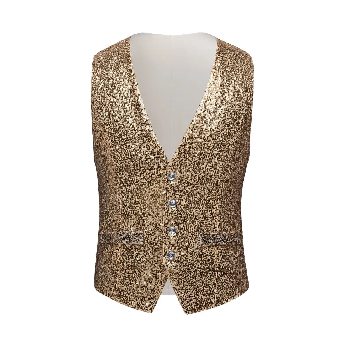 gold vest PYJTRL для мужчин блестка жилет роскошный золотой серебряный красный синий полный блёстки Свадебный Жених жилет Homme DJ Бар костюмы певцов - Цвет: gold vest