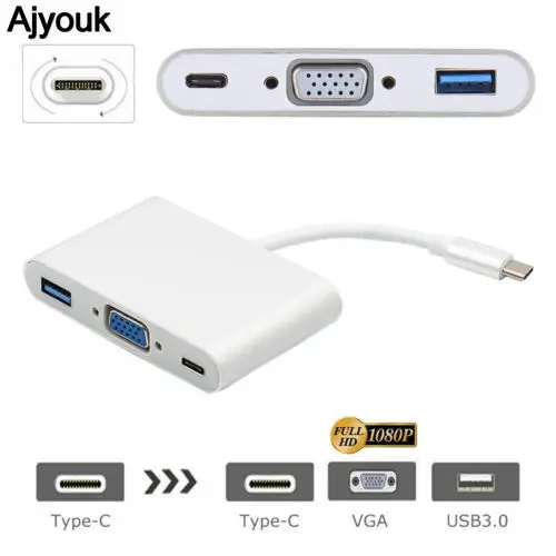50 штук в наборе USB 3 1 Type C и разъемом типа мама VGA + 0 HUB PD многопортовый цифровой av