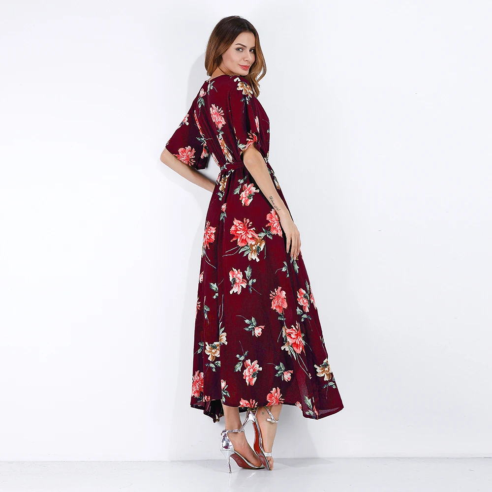 DAYSOFT пикантные пляжное платье Vestidos Для женщин макси Цветочный принт шик