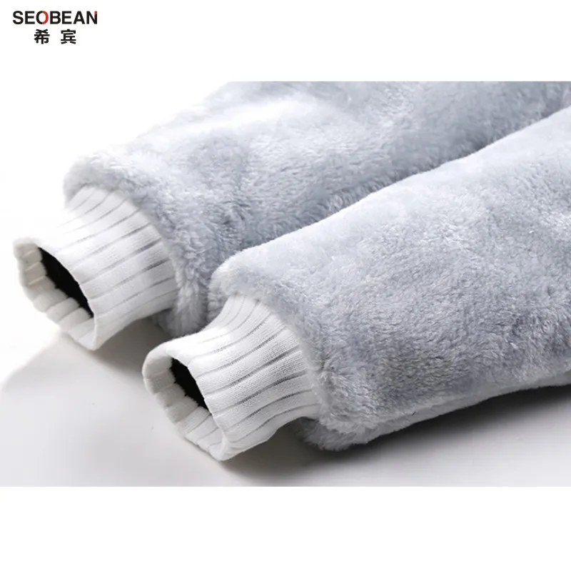 Плюс Размер Мода мужская Зимняя Толстовки Согреться Повседневная Толстовка