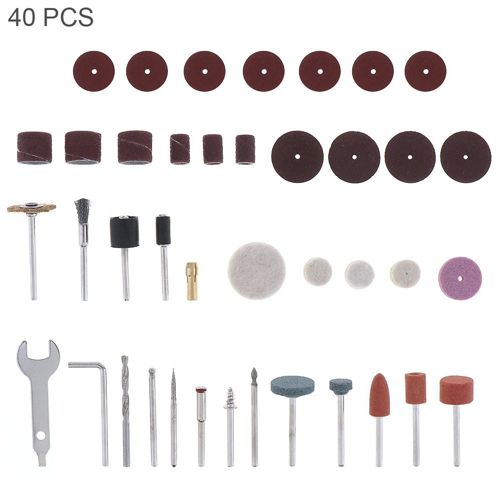 

40pcs/set Mini Electric Grinding Accessories Rotary Tools with Steel Wire Brush Resin Saw Blade for Cutting Engraving Polishing