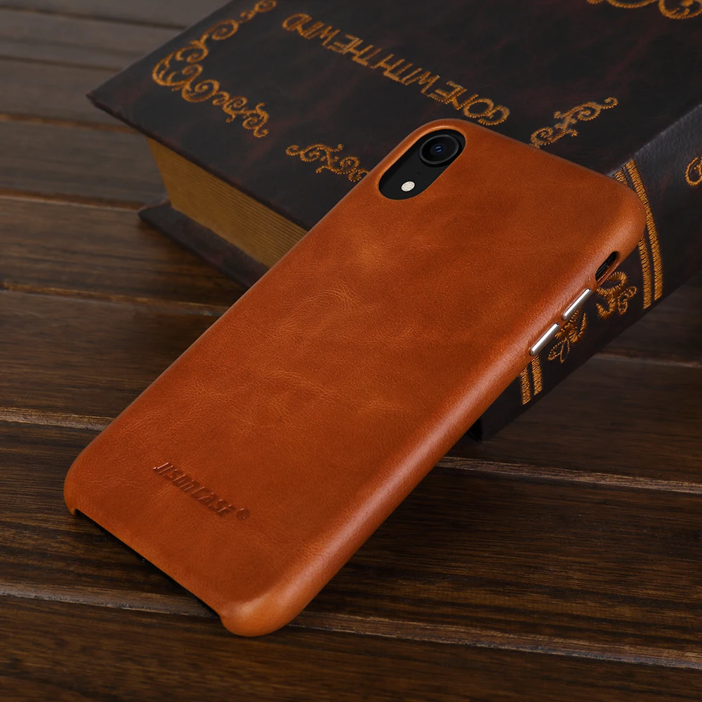 Jisoncase Чехол для телефона для iPhone XR кожаный чехол для iPhone XR 6,1 дюймов Роскошный чехол для телефона с металлической кнопкой Высокое качество Новинка