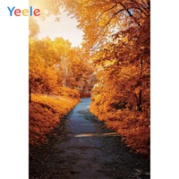 yeele autumn landscape red maple leaves forest road photography backdrops personalized photographic backgrounds for photo studio