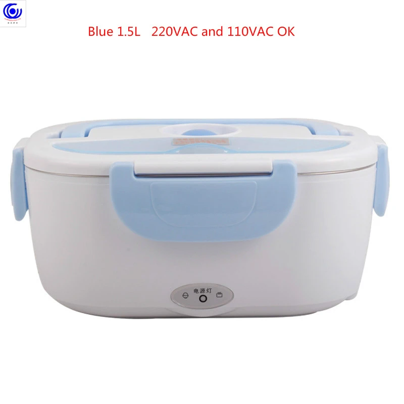 Blue 1.5L 40 Вт 110 л Электрический нагревательный Ланч-бокс портативный PTC разветвитель из нержавеющей стали с подогревом желчи Bento Подогрев контейнер для еды/В переменного тока - Цвет: Blue 1.5L