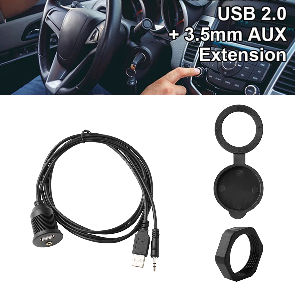 1 шт. практичный 1 м Горячая 3,5 мм Лодка автомобиль тире флеш USB 2,0 Aux свинцовый Удлинительный кабель жила монтажная панель