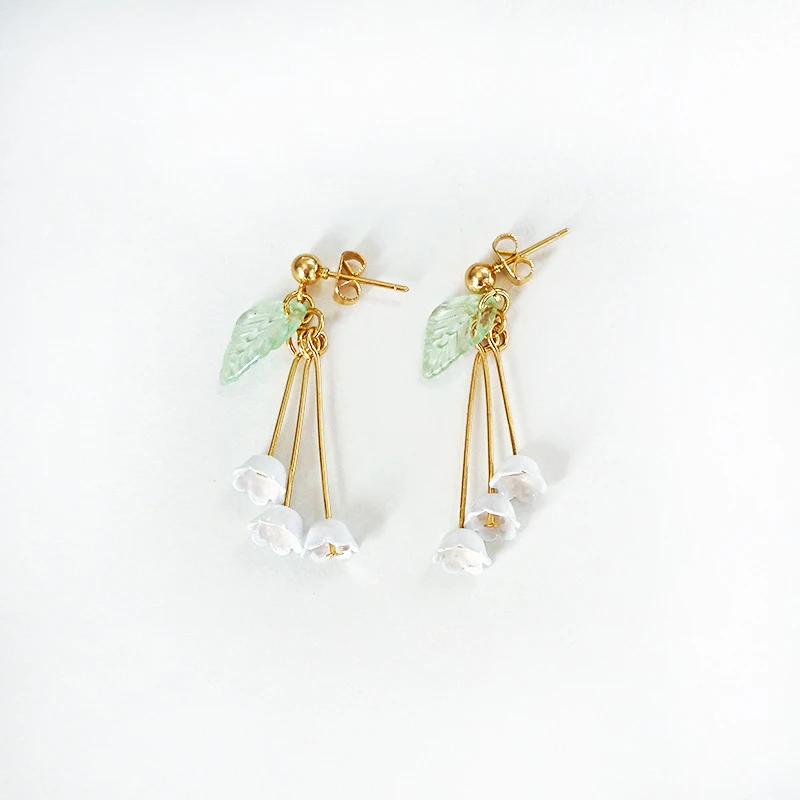 PINKSEE 1 Pair Lily Flower Earrings For Women Ear Clip Gold Color No Piercing Design Drop Ears Jewelry | Украшения и аксессуары