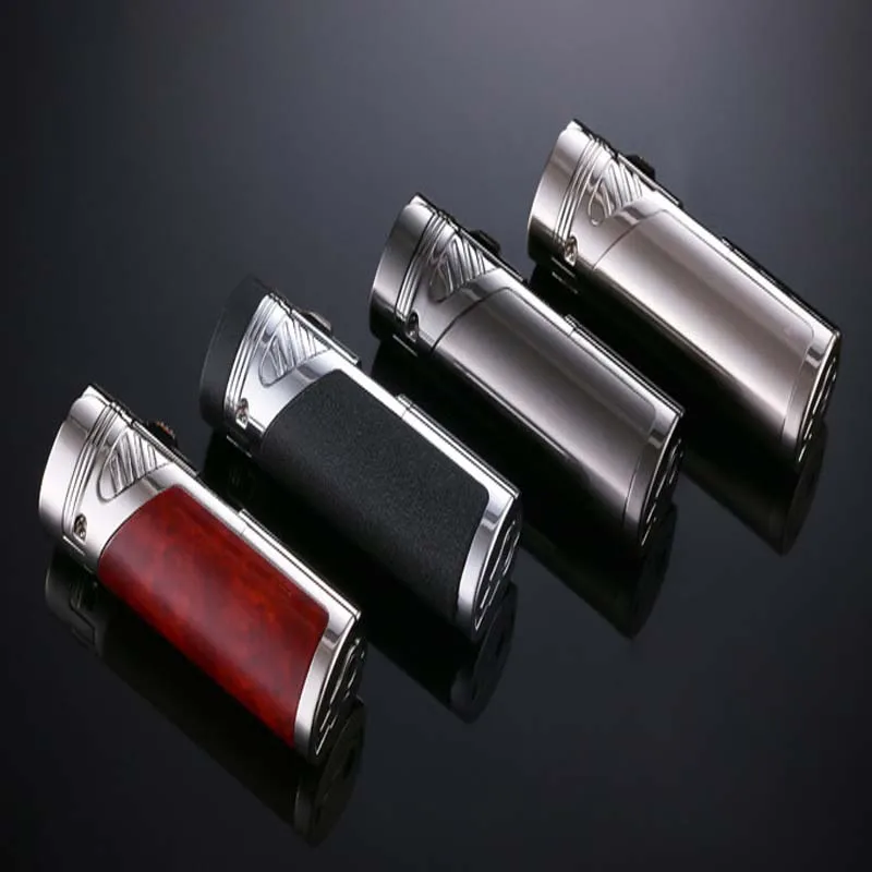 4 пламенная Зажигалка для сигарет газовая зажигалка ветрозащищенная реактивная горелка турбо зажигалки с сигарными сверлами аксессуары для сигарет